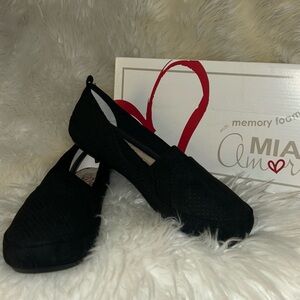 MIA AMORE Women's Loafers-Black Perforated Alison Slip-on Shoe -Memory Foam